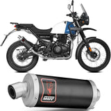 Non-Catalytic Exhaust Tip With Sound Certification Dakar Steel Black - Mivv Compatible With Royal Enfield Himalayan (2021-2023)