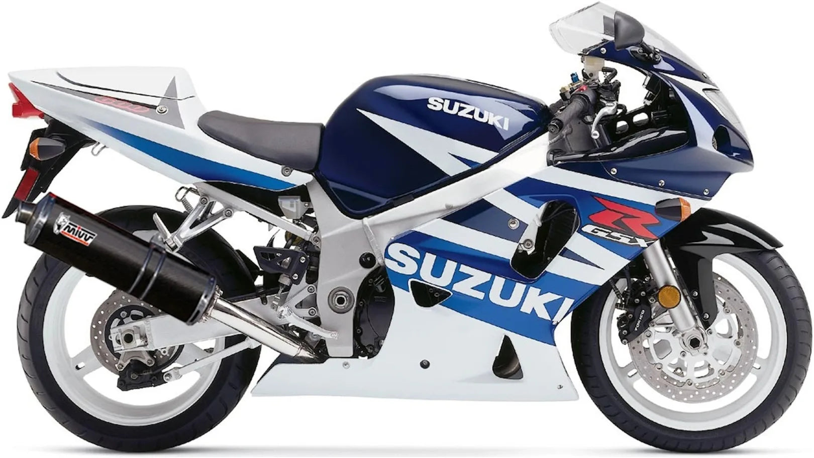 Exhaust Tip With Noise Certification Oval Carbon - Mivv Compatible With Suzuki Gsx-R 750 (1996-2000)