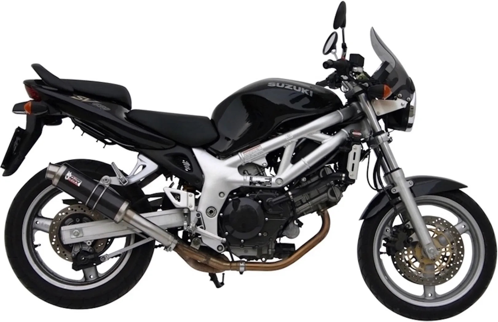 Exhaust Tip With Noise Certification Gp Carbon - Mivv Compatible With Suzuki Sv 650 (1999-2002)