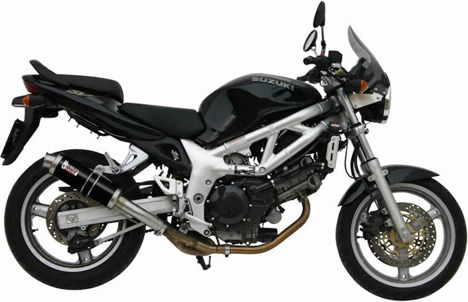 Exhaust Tip With Noise Certification Gp Steel Black - Mivv Compatible With Suzuki Sv 650 (1999-2002)
