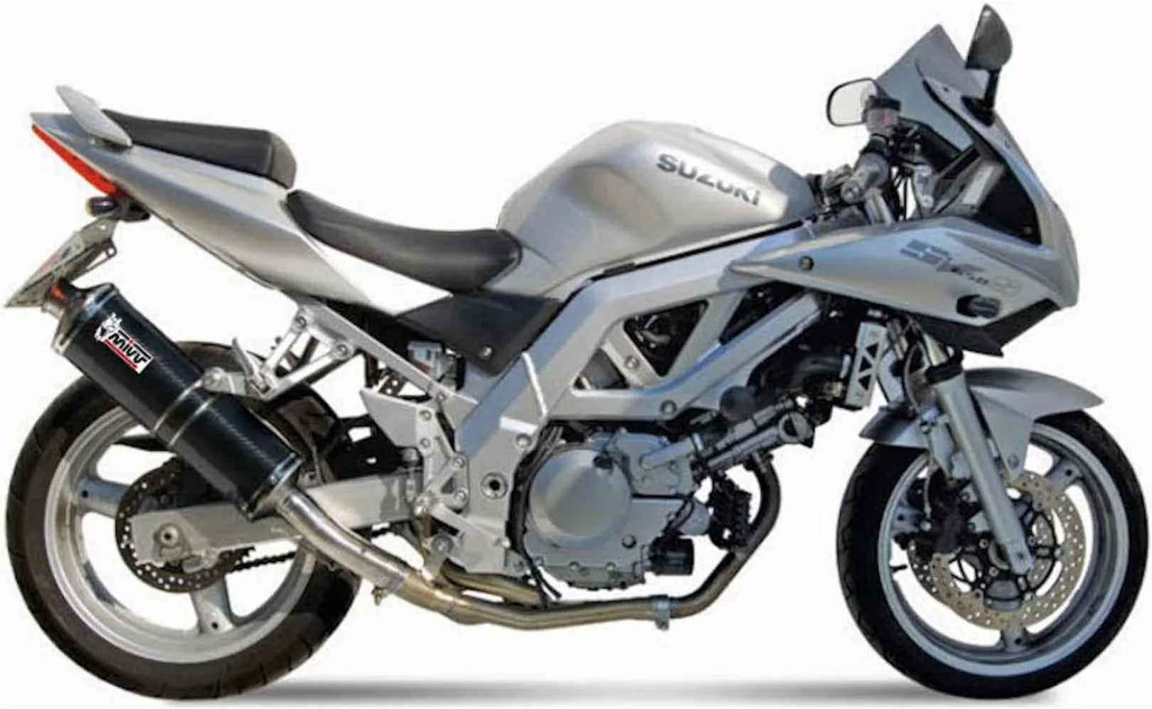 Catalytic Exhaust Tip With Sound Certification Oval Carbon - Mivv Compatible With Suzuki Sv 650 (2003)