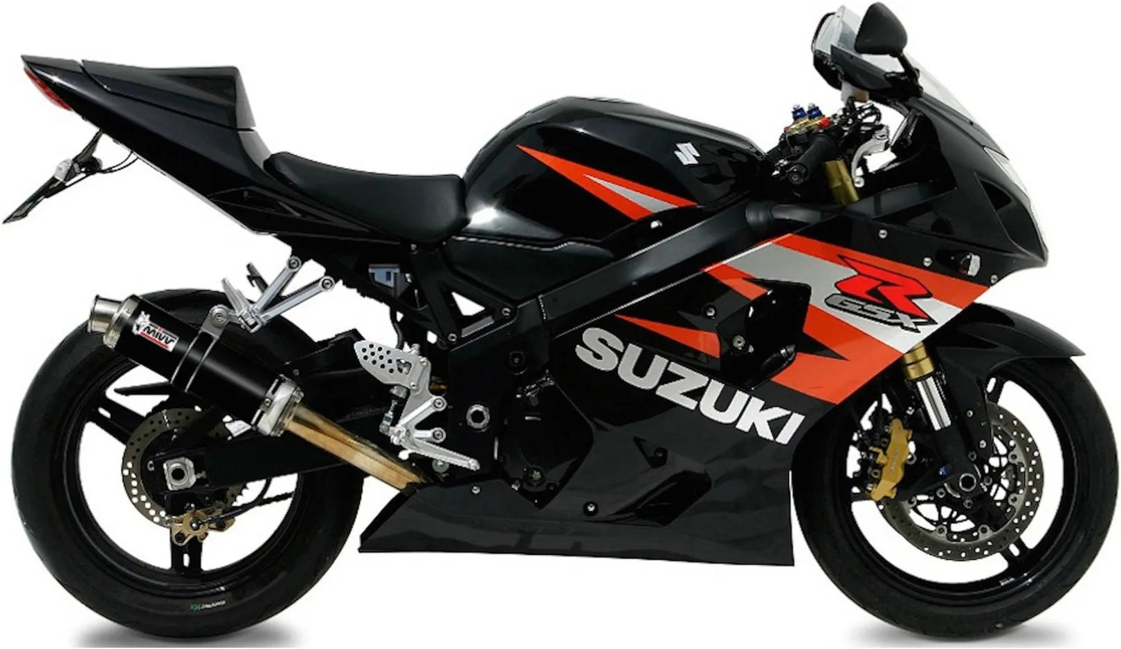 Exhaust Tip With Noise Certification Gp Steel Black - Mivv Compatible With Suzuki Gsx-R 1000 (2003-2004)