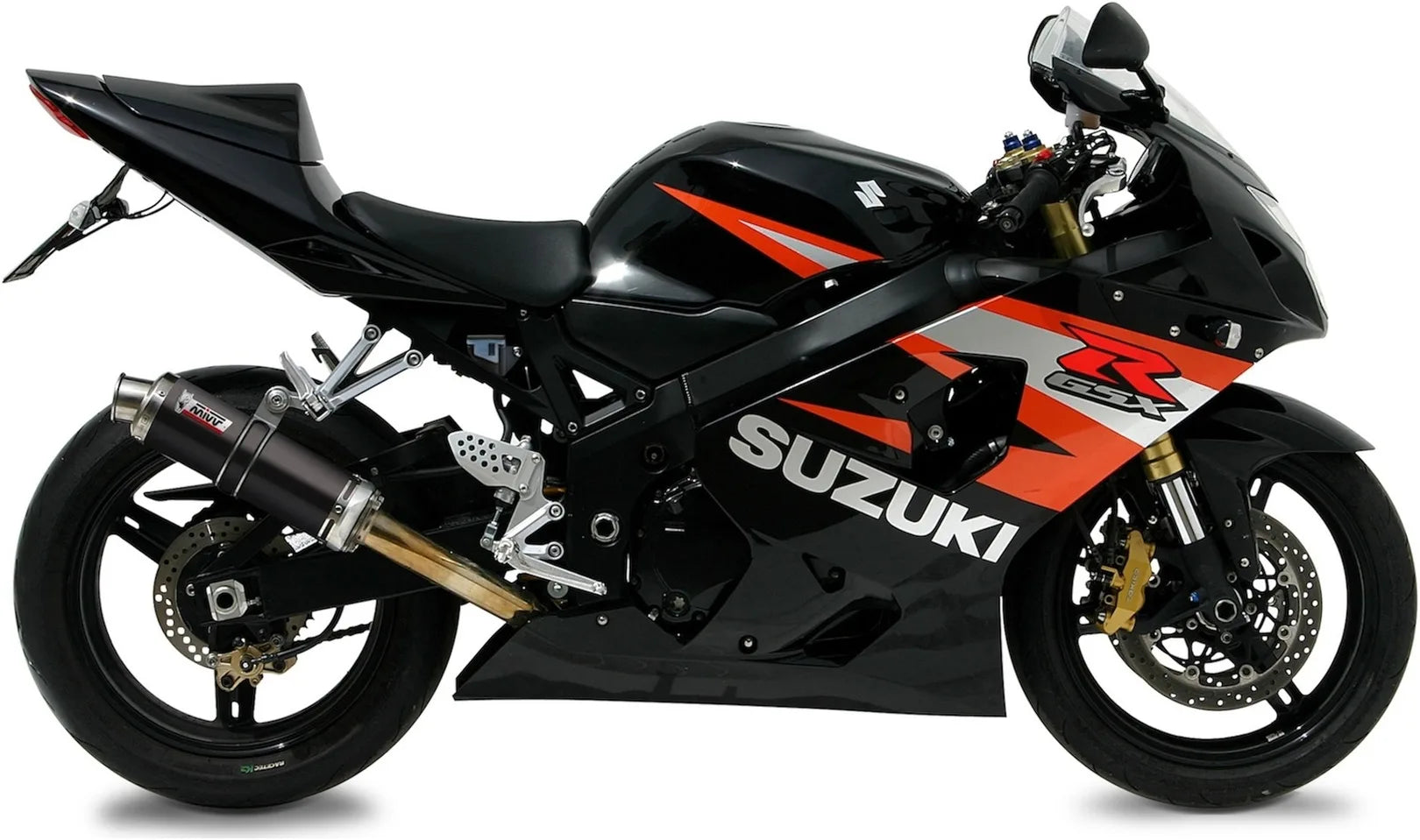 Exhaust Tip With Noise Certification Gp Steel Black - Mivv Compatible With Suzuki Gsx-R 600 (2004-2005)