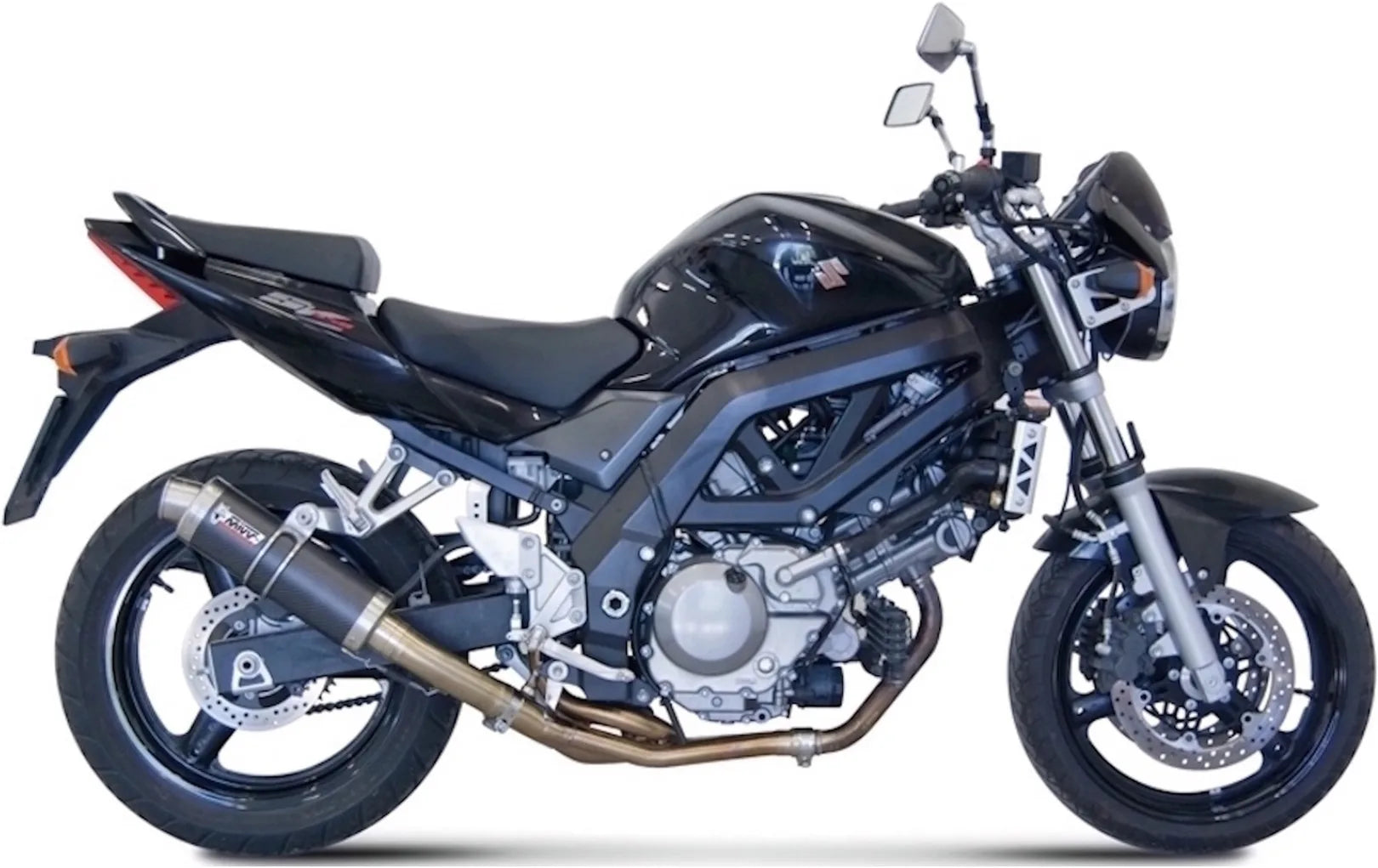 Catalytic Exhaust Tip With Sound Certification Gp Carbon - Mivv Compatible With Suzuki Sv 650 (2004-2015)