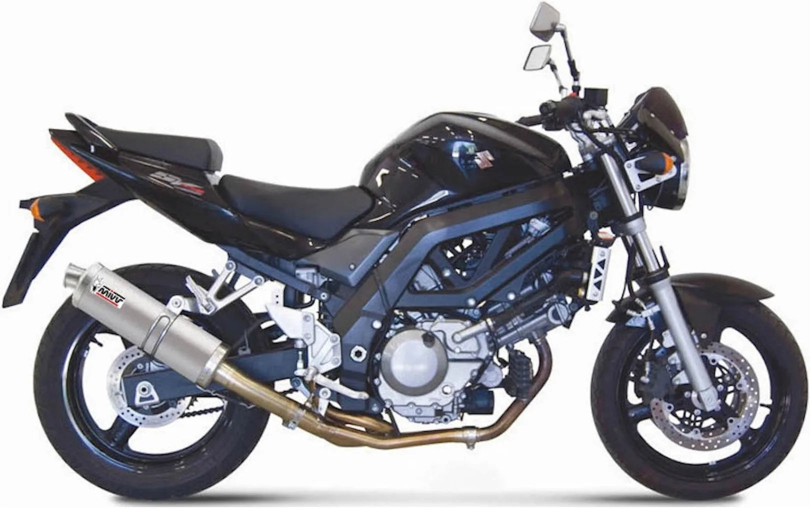 Catalytic Exhaust Tip With Sound Certification Oval Stainless Steel - Mivv Compatible With Suzuki Sv 650 (2004-2015)
