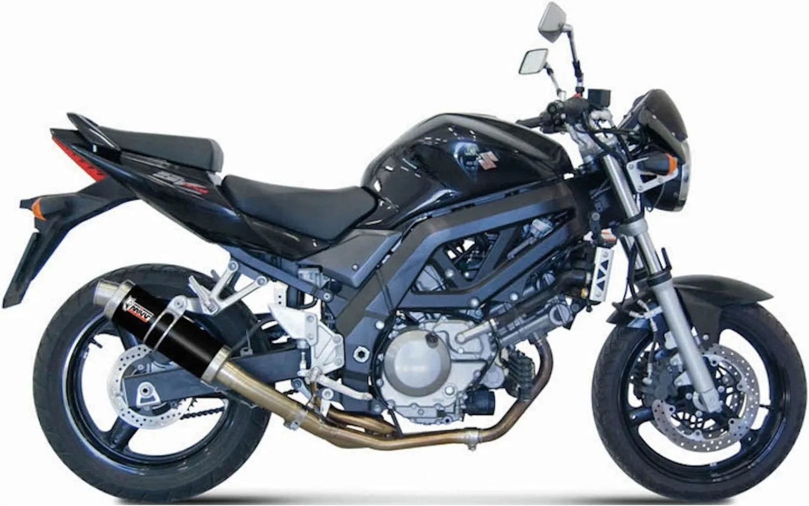 Catalytic Exhaust Tip With Sound Certification Gp Steel Black - Mivv Compatible With Suzuki Sv 650 (2004-2015)