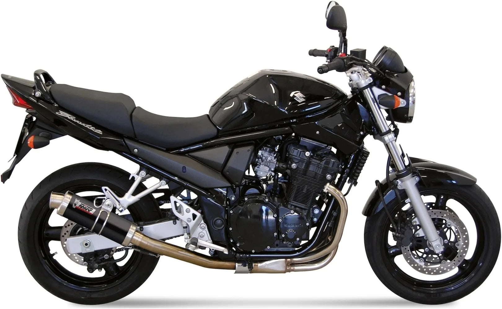 Exhaust Tip With Noise Certification Gp Steel Black - Mivv Compatible With Suzuki Gsf 650 Bandit (2005-2006)
