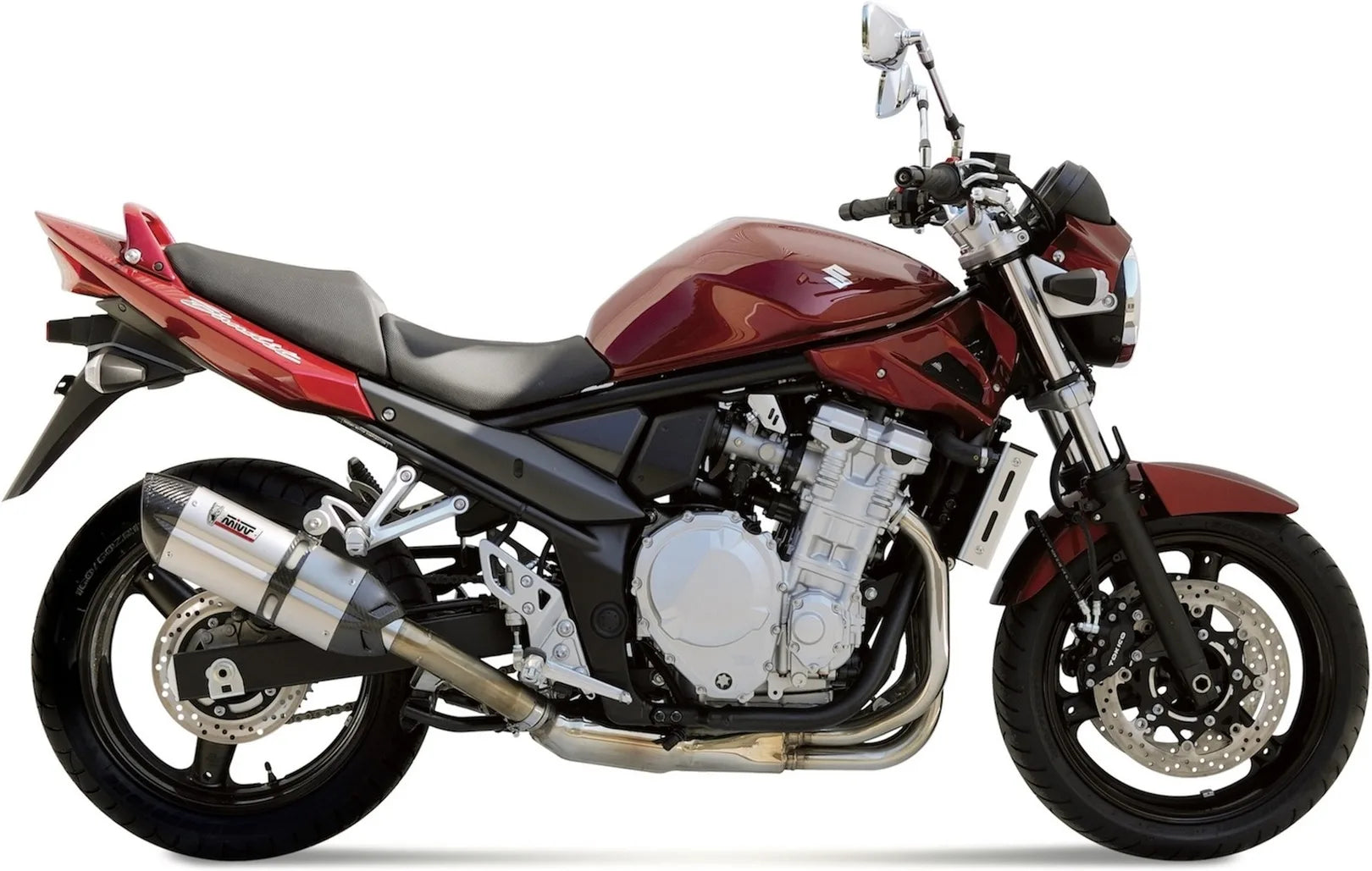 Exhaust Tip With Noise Certification Suono Stainless Steel Carbon - Mivv Compatible With Suzuki Gsx 650 F (2008-2015)