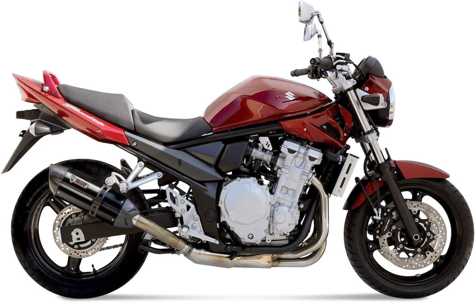Exhaust Tip With Noise Certification Suono Steel Black Carbon - Mivv Compatible With Suzuki Gsx 650 F (2008-2015)