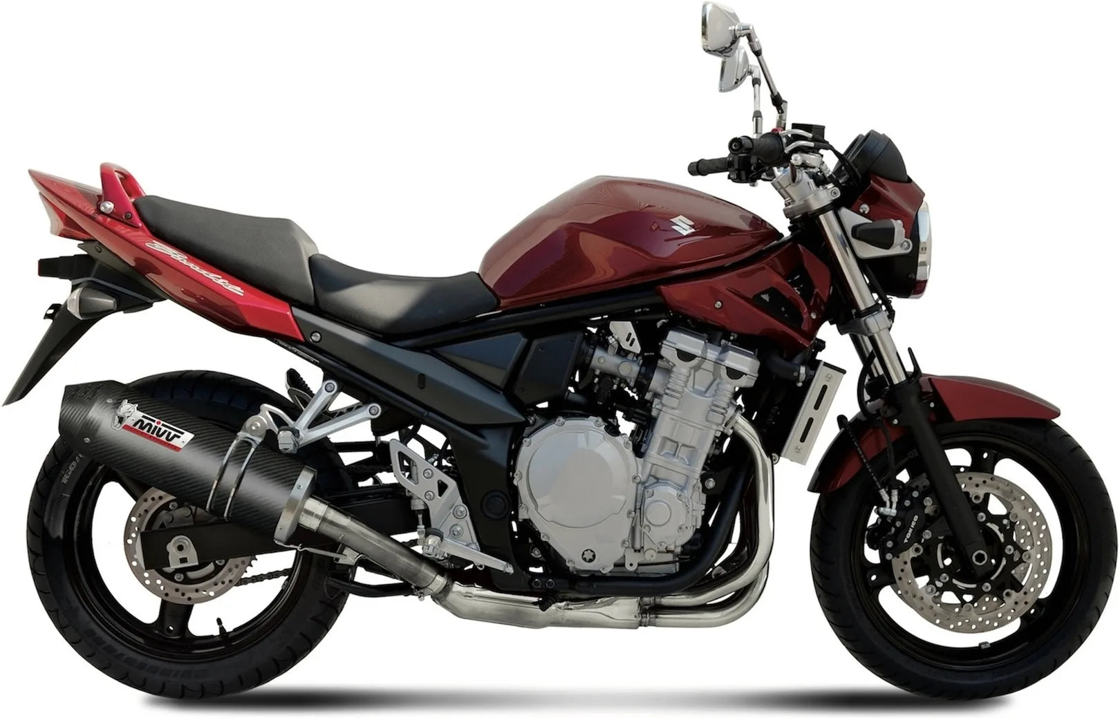 Exhaust Tip With Noise Certification Oval Carbon Carbon - Mivv Compatible With Suzuki Gsf 650 Bandit (2007-2015)