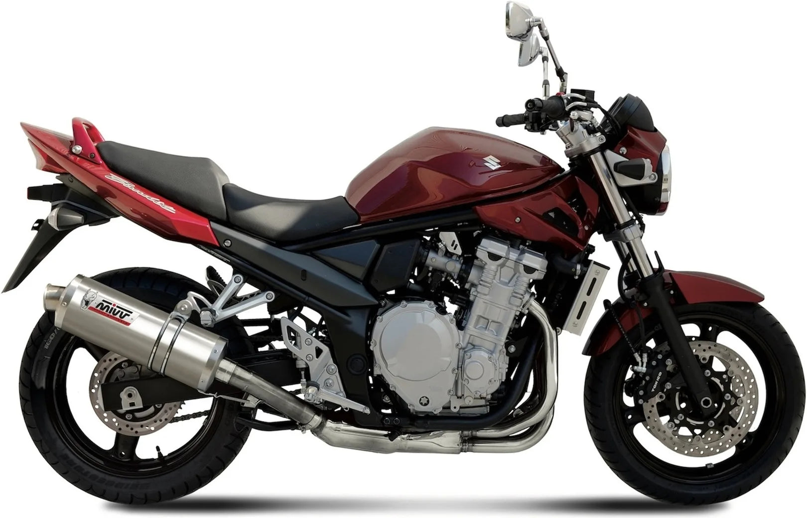 Exhaust Tip With Noise Certification Oval Stainless Steel - Mivv Compatible With Suzuki Gsf 650 Bandit (2007-2015)
