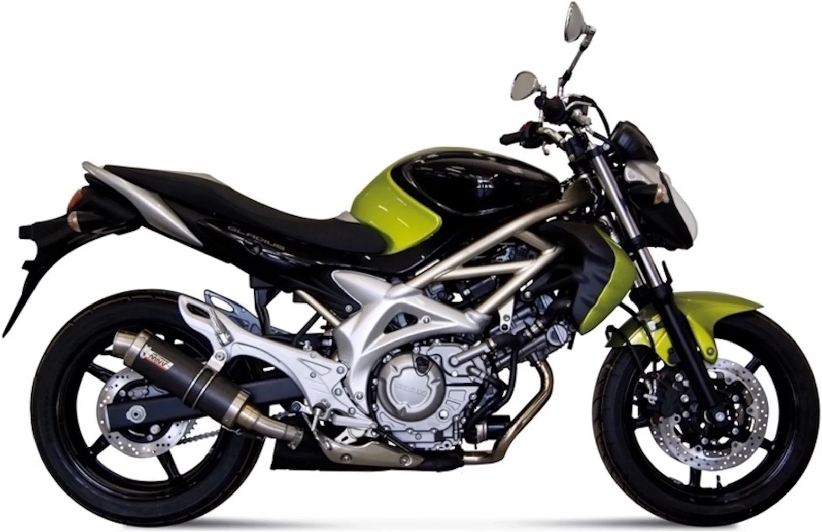 Exhaust Tip With Noise Certification Gp Carbon - Mivv Compatible With Suzuki Gladius (2009-2015)