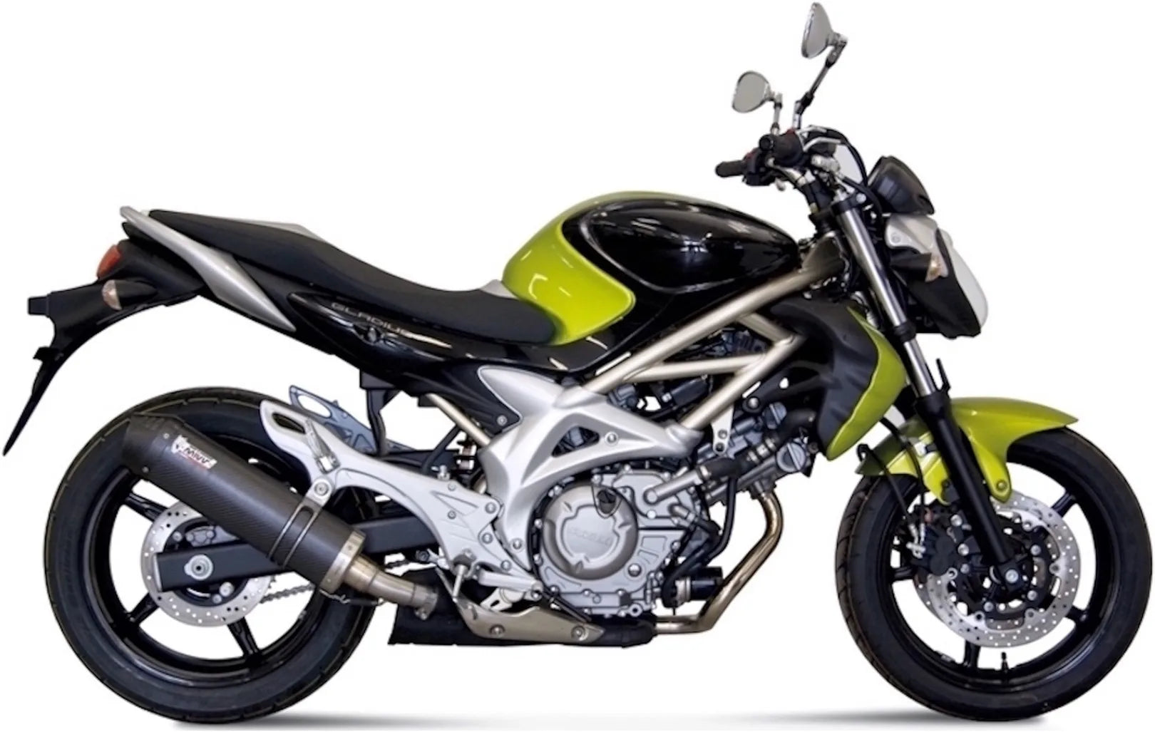 Exhaust Tip With Noise Certification Oval Carbon Carbon - Mivv Compatible With Suzuki Gladius (2009-2015)