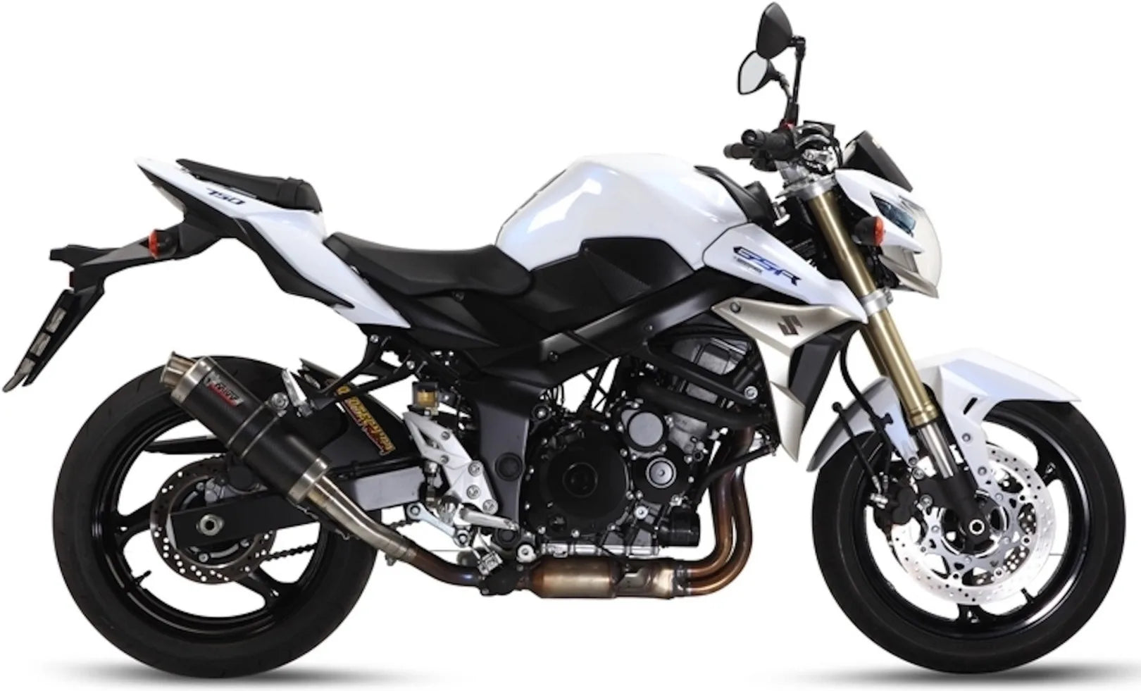 Exhaust Tip With Noise Certification Gp Carbon - Mivv Compatible With Suzuki Gsr 750 (2011-2016)