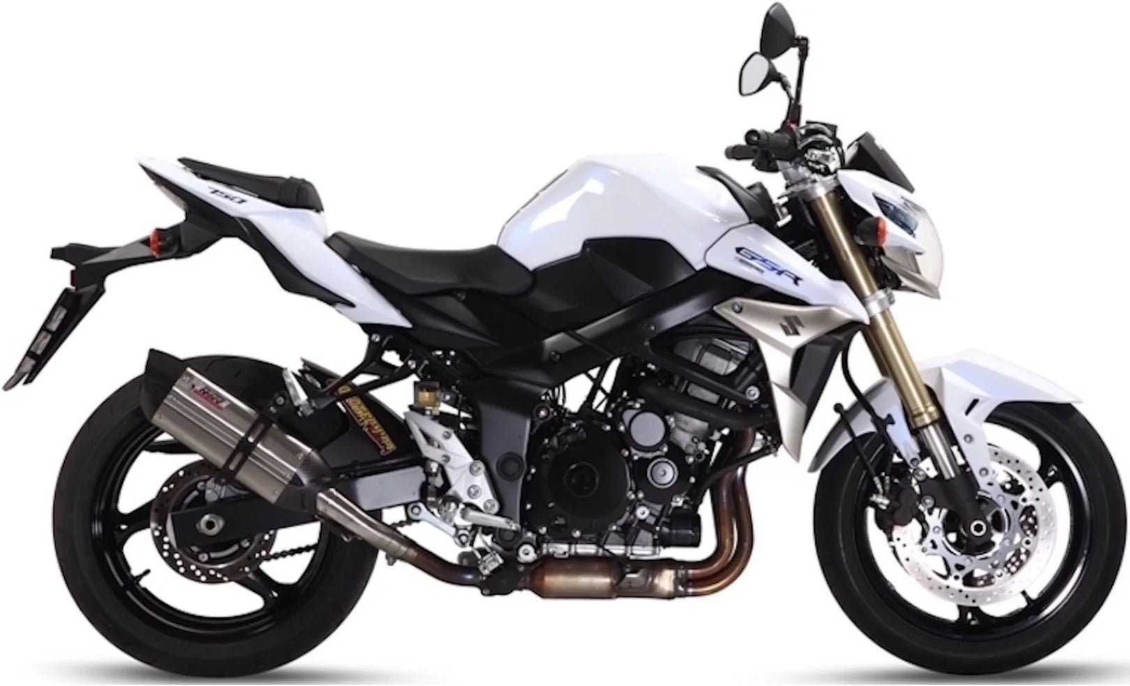 Exhaust Tip With Noise Certification Suono Stainless Steel Carbon - Mivv Compatible With Suzuki Gsr 750 (2011-2016)
