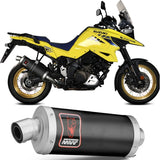Exhaust Tip With Noise Certification Dakar Steel Black - Mivv Compatible With Suzuki V-Strom 1000 (2014-2020)
