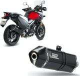 Exhaust Tip With Noise Certification Speed Edge Steel Black Carbon - Mivv Compatible With Suzuki Dl 1000 V-Strom (2014-2020)
