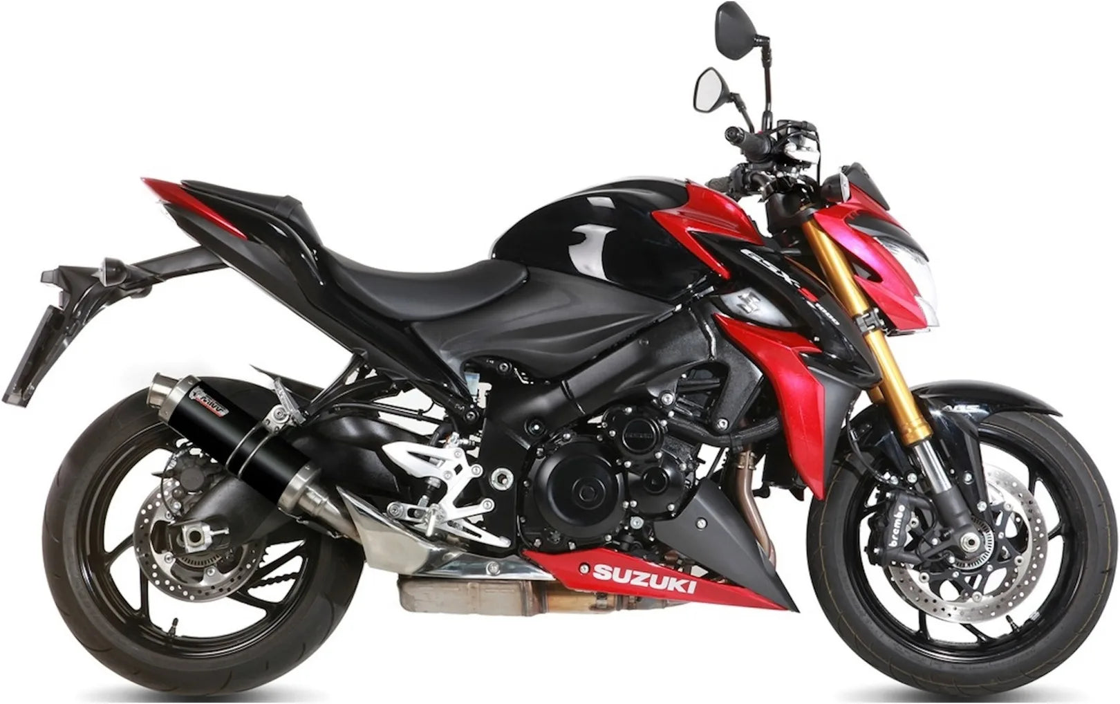 Exhaust Tip With Noise Certification Gp Steel Black - Mivv Compatible With Suzuki Gsx-S 1000 (2015-2020)