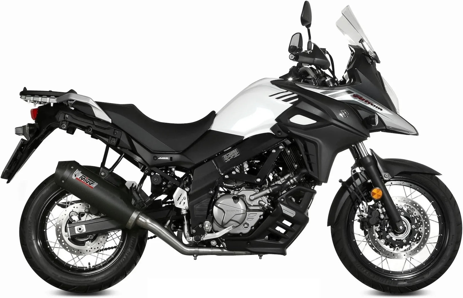 Non-Catalytic Exhaust Tip With Sound Certification Oval Carbon Carbon - Mivv Compatible With Suzuki Dl 650 V-Strom (2017-2024)
