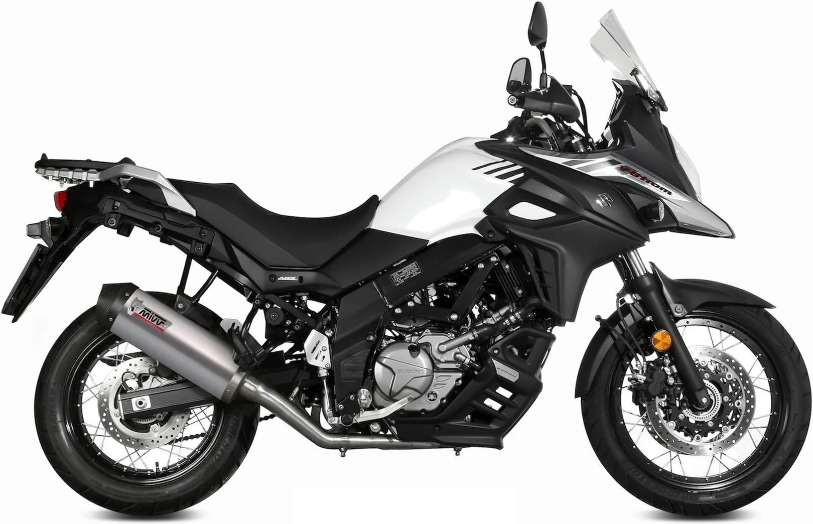 Non-Catalytic Exhaust Tip With Sound Certification Oval Titanium Carbon - Mivv Compatible With Suzuki Dl 650 V-Strom (2017-2024)
