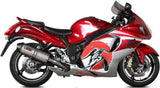 Dual Exhaust System With Sound Certification Oval Titanium Carbon - Mivv Compatible With Suzuki Gsx-R 1300 Hayabusa (2008-2017)