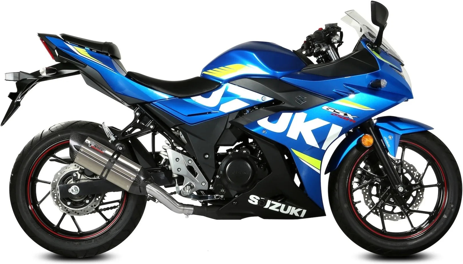 Exhaust Tip With Noise Certification Suono Stainless Steel Carbon - Mivv Compatible With Suzuki Gsx 250 R (2017-2020)