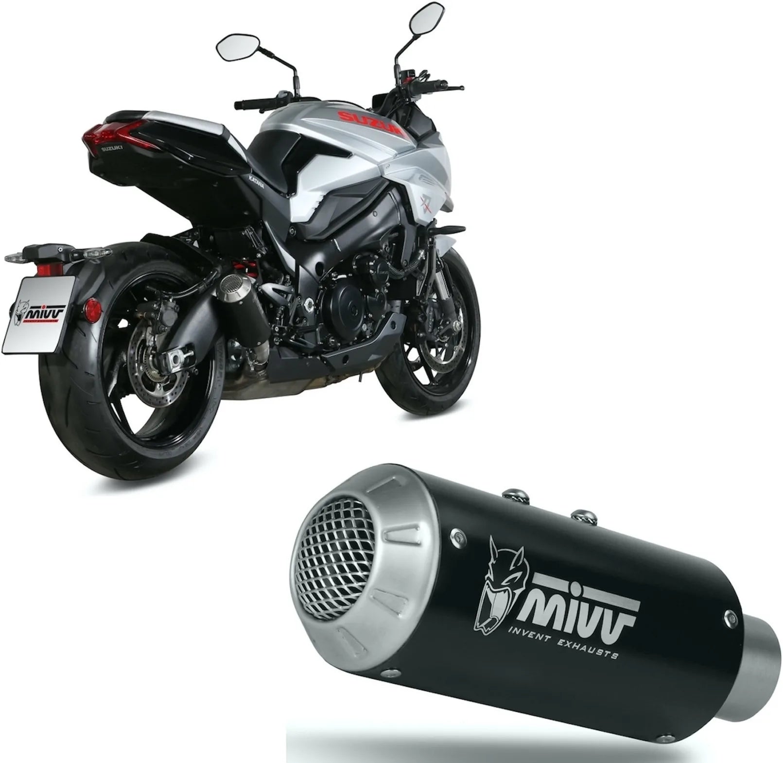 Exhaust Tip With Noise Certification Mk3 Steel Black - Mivv Compatible With Suzuki Gsx-S 1000 Katana (2019-2024)