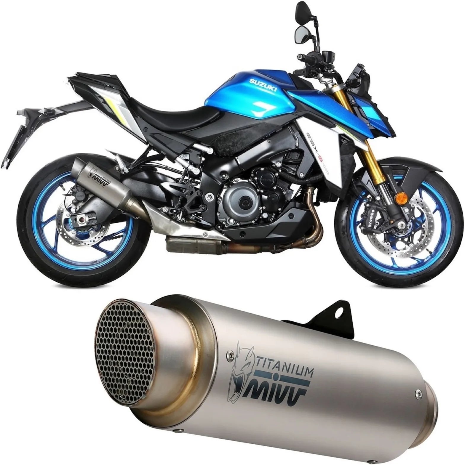 Exhaust Tip With Noise Certification Gppro Titanium - Mivv Compatible With Suzuki Gsx-S 950 (2021-2023)