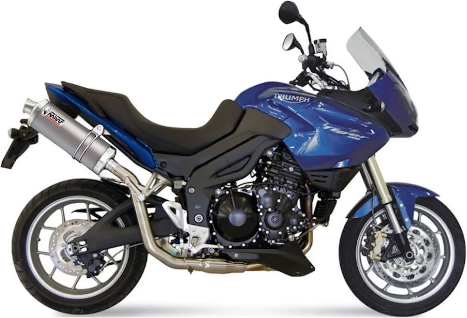 Catalytic Exhaust Tip With Sound Certification Oval Stainless Steel - Mivv Compatible With Triumph Tiger 1050 (2007-2012)