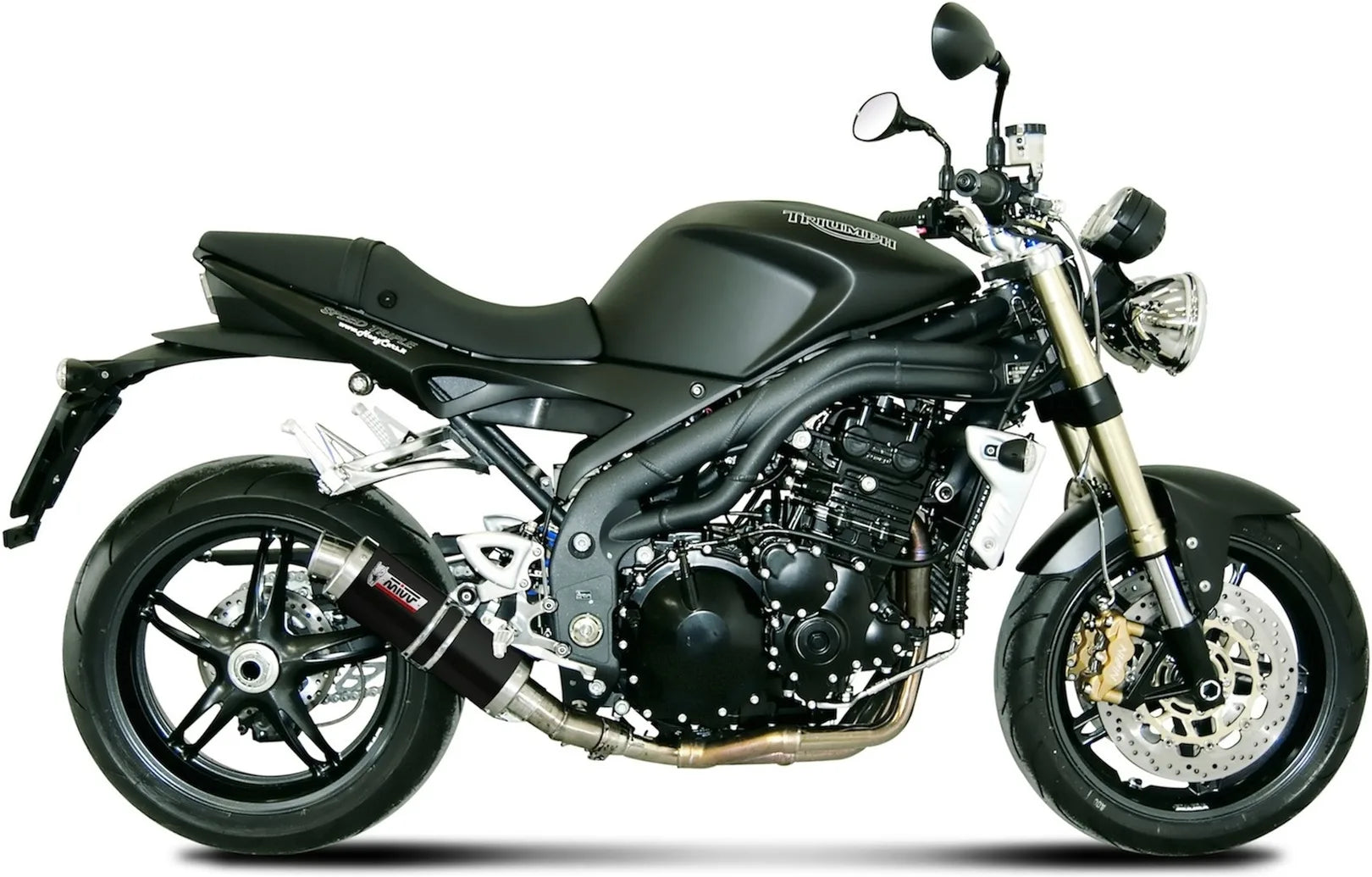 Catalytic Exhaust Tip With Sound Certification Gp Steel Black - Mivv Compatible With Triumph Speed Triple (2007-2010)