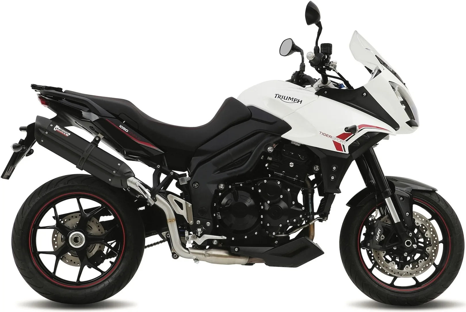 Catalytic Exhaust Tip With Sound Certification Suono Steel Black Carbon - Mivv Compatible With Triumph Tiger 1050 Sport (2013-2016)