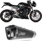 Exhaust Tip With Noise Certification Delta Race Steel Black Carbon - Mivv Compatible With Triumph Street Triple 765 R (2017-2022)