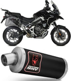 Exhaust Tip With Noise Certification Dakar Steel Black - Mivv Compatible With Triumph Tiger 1200 Gt - Rally (2021-2024)