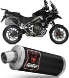 Exhaust Tip With Noise Certification Dakar Steel Black - Mivv Compatible With Triumph Tiger 1200 Gt - Rally (2021-2024)