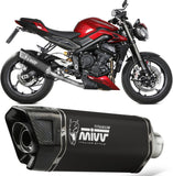Complete Catalytic Exhaust System With Sound Certification Sr-1 Titanium Black - Mivv Compatible With Triumph Street Triple 765 R - Rs (2023-2024)