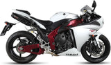 Dual Exhaust System With Sound Certification Suono Steel Black Carbon - Mivv Compatible With Yamaha Yzf 1000 R1 (2009-2014)
