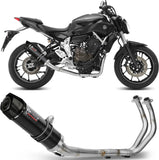 Complete Catalytic Exhaust System With Sound Certification Gp Carbon Carbon - Mivv Compatible With Yamaha Fz-07 (2014-2024)
