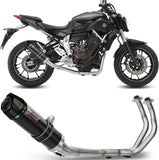 Complete Catalytic Exhaust System With Sound Certification Gp Steel Black Carbon - Mivv Compatible With Yamaha Mt-07 (2014-2024)