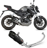 Complete Non-Catalytic Exhaust System With Sound Certification Gp Steel Black Carbon - Mivv Compatible With Yamaha Mt-125 (2015-2019)