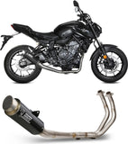 Complete Catalytic Exhaust System With Sound Certification Gppro Carbon - Mivv Compatible With Yamaha Fz-07 (2021-2024)