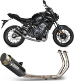 Complete Catalytic Exhaust System With Sound Certification Gppro Steel Black - Mivv Compatible With Yamaha Fz-07 (2021-2024)