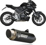 Complete Catalytic Exhaust System With Sound Certification Gppro Steel Black - Mivv Compatible With Yamaha Mt-125 (2020-2024)