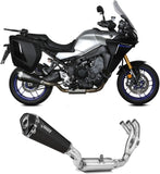 Complete Non-Catalytic Exhaust System With Sound Certification Delta Race Steel Black Carbon - Mivv Compatible With Yamaha Tracer 9 - Gt (2021-2023)