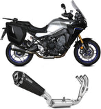 Complete Non-Catalytic Exhaust System With Sound Certification Delta Race Steel Black Carbon - Mivv Compatible With Yamaha Tracer 9 - Gt (2021-2023)