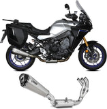 Complete Catalytic Exhaust System With Sound Certification Delta Race Stainless Steel Carbon - Mivv Compatible With Yamaha Tracer 9 - Gt (2021-2023)