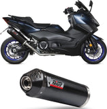 Complete Non-Catalytic Exhaust System With Sound Certification Oval Steel Black - Mivv Compatible With Yamaha T-Max 560 (2022-2024)