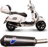 Exhaust Tip Without Sound Certification Oval Steel Black - Termignoni Compatible With Piaggio Vespa 250 (2008-2020)