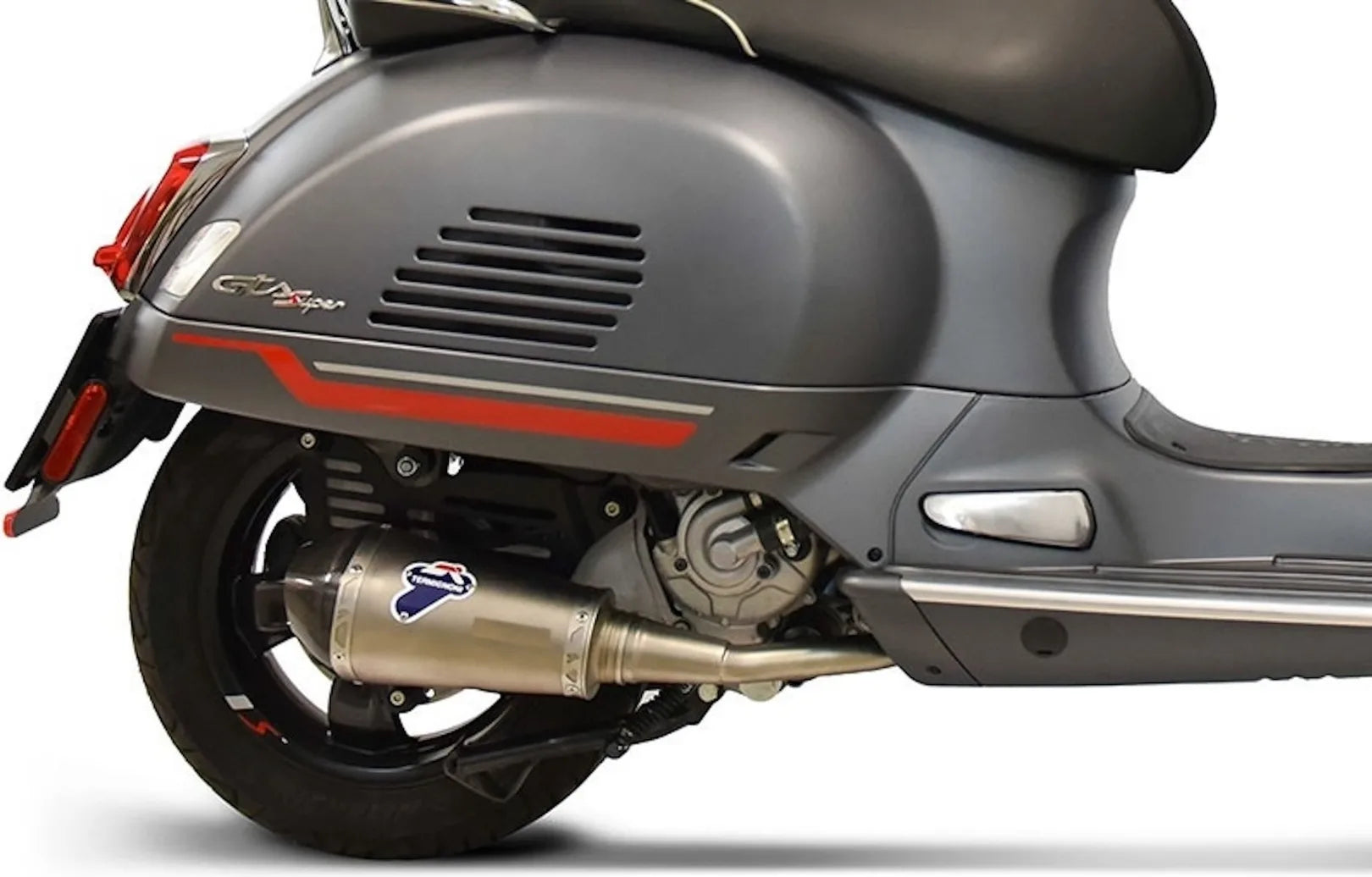 Exhaust Tip Without Sound Certification Relevance Stainless Steel Carbon Cap - Termignoni Compatible With Piaggio Vespa 250 - 300 (2008-2022)