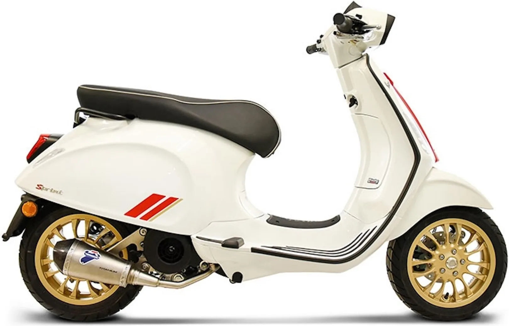 Complete Exhaust System Without Catalytic Converter And Without Sound Certification Relevance Stainless Steel Carbon Cap - Termignoni Compatible With Piaggio Vespa Primavera 125 (2008-2022)