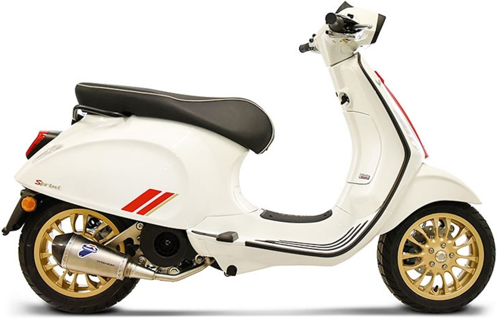 Complete Exhaust System Without Catalytic Converter And Without Sound Certification Relevance Stainless Steel Carbon Cap - Termignoni Compatible With Piaggio Vespa Primavera 150 (2008-2022)